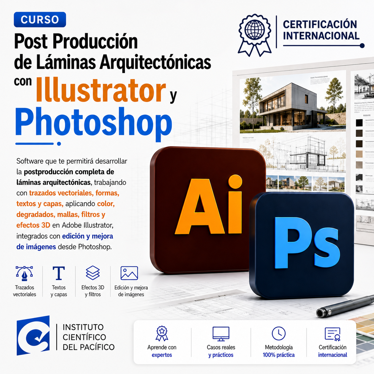 Curso Post Producción de Láminas Arquitectónicas con Illustrator y Photoshop