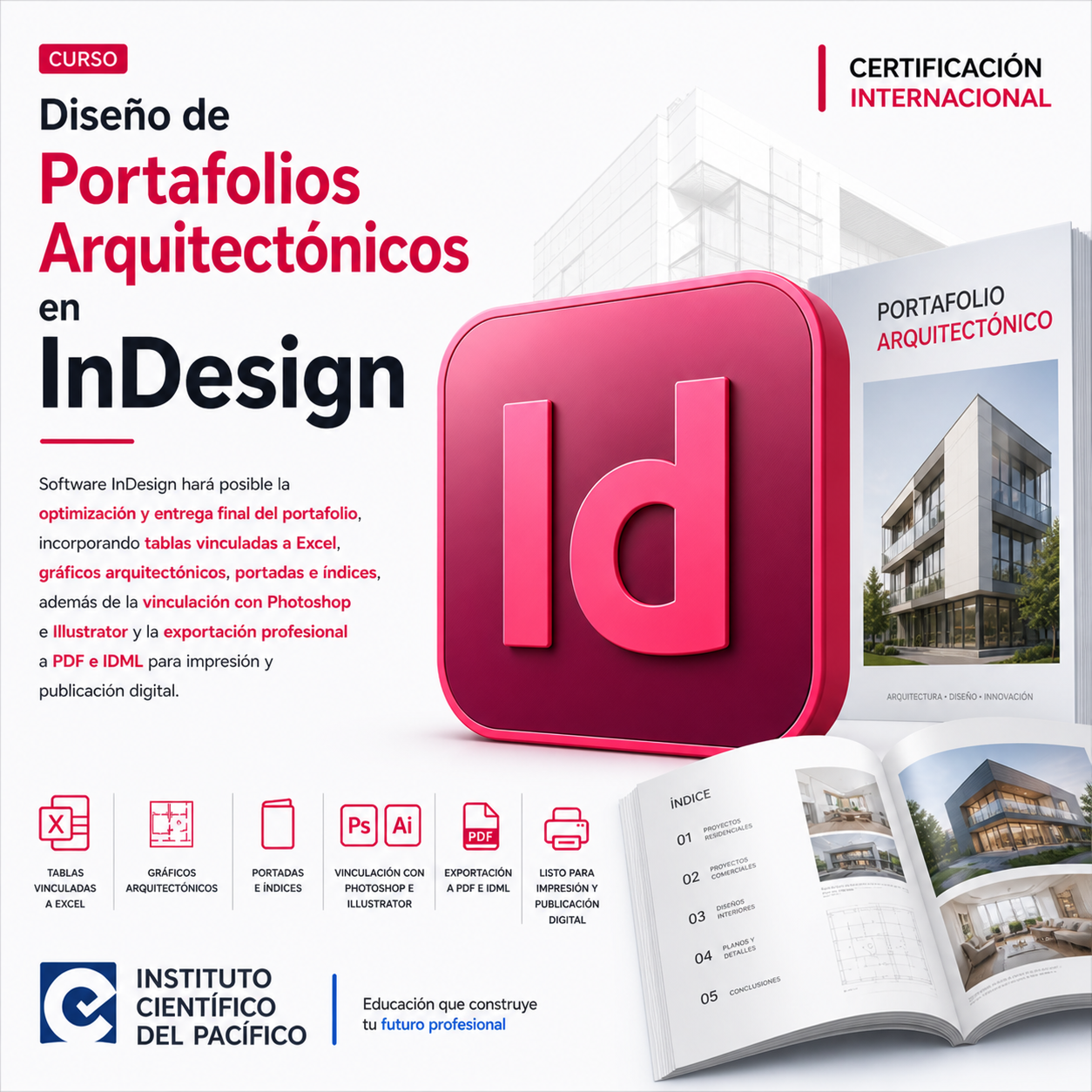 Curso Diseño de Portafolios Arquitectónicos en InDesign